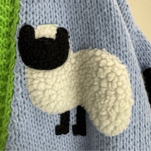 Debut Vintage Sweater Sheep Cardigan Size Medium - Picture 3 of 7